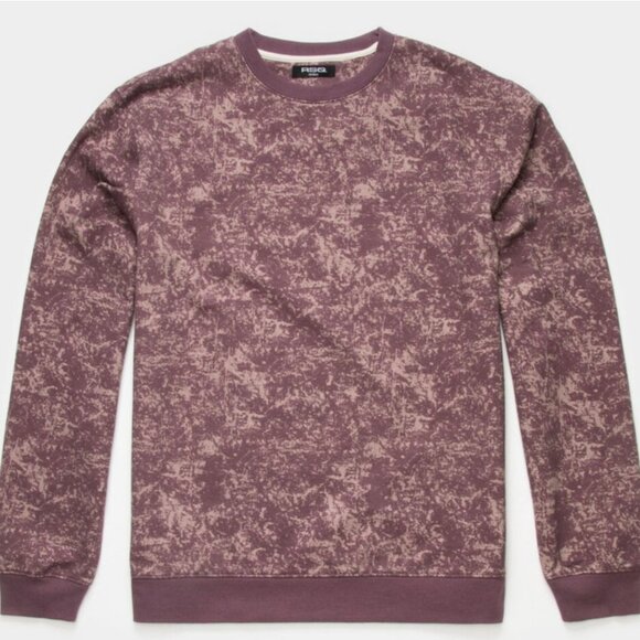 NWT RSQ Acid Wash Crewneck Sweatshirt Plum Purple Mens S Tie Dye Fleece Pullover - Picture 4 of 5